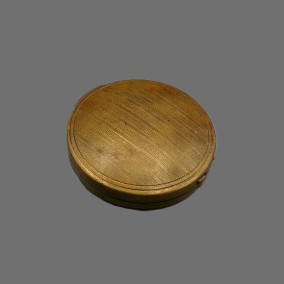 DuBarry Gold Lipstick & Art Deco Compact with Puff, Vintage Vanity Lot Empty - Picture 5 of 10